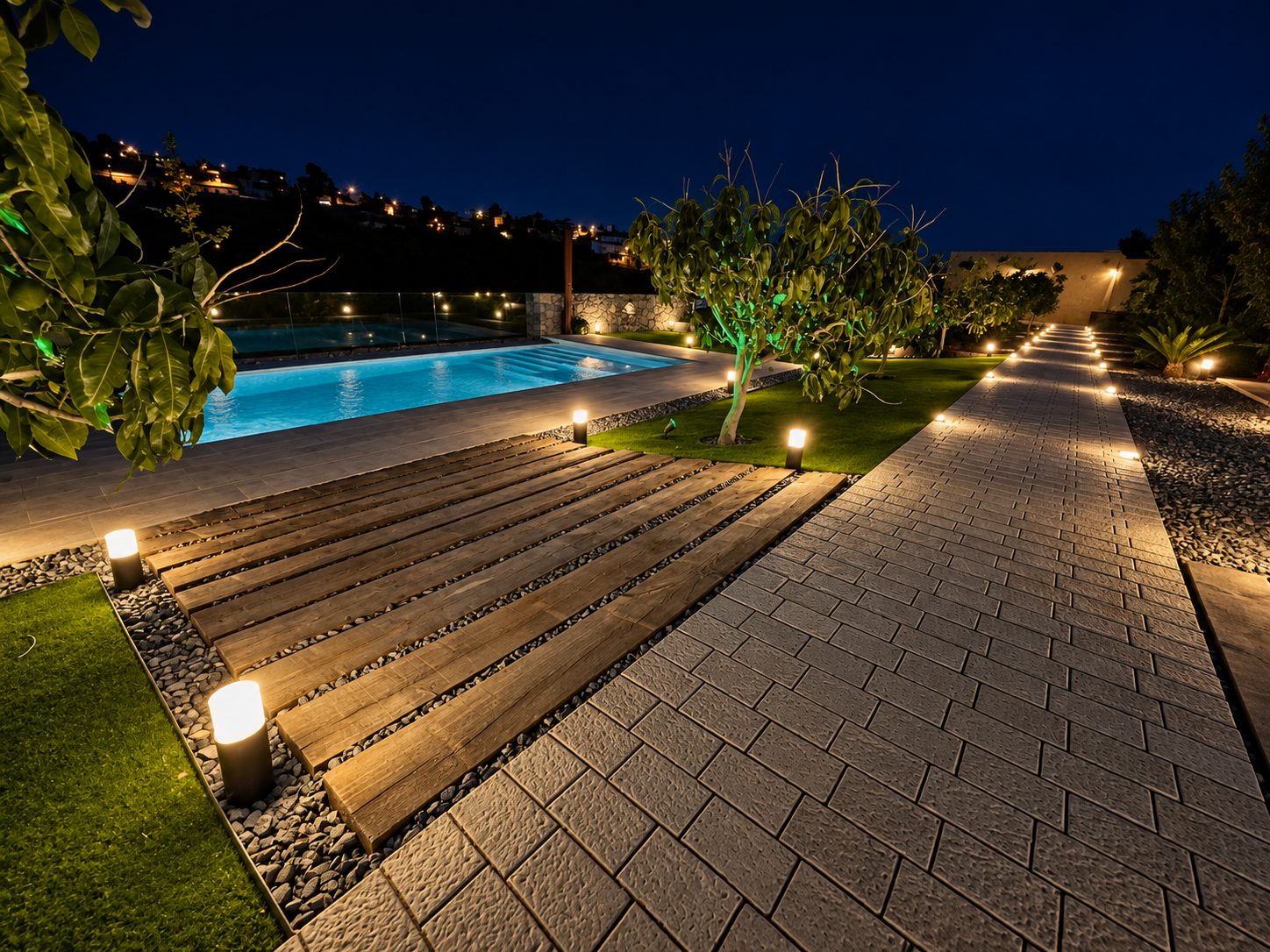 Mayorazgo, espacio libre · piscina, jardín y cocina exterior en Telde